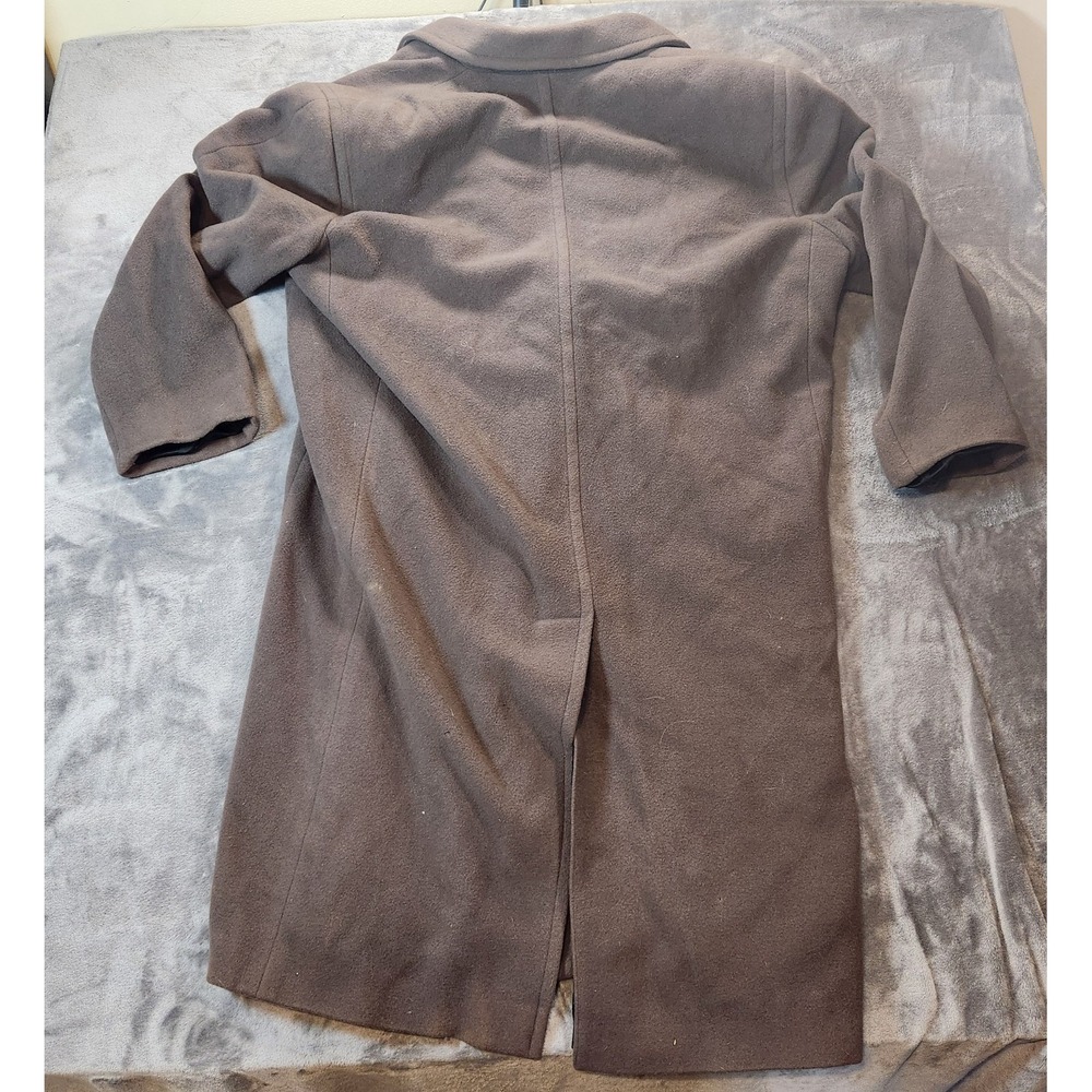 Mario‎ Valente Mens Overcoat 40R Brown Wool Cashmere Double Breasted Italy VTG - Picture 2 of 9